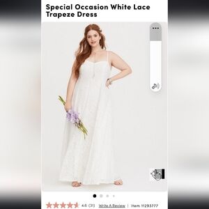 Torrid Special Occasion White Lace Trapeze Dress / wedding